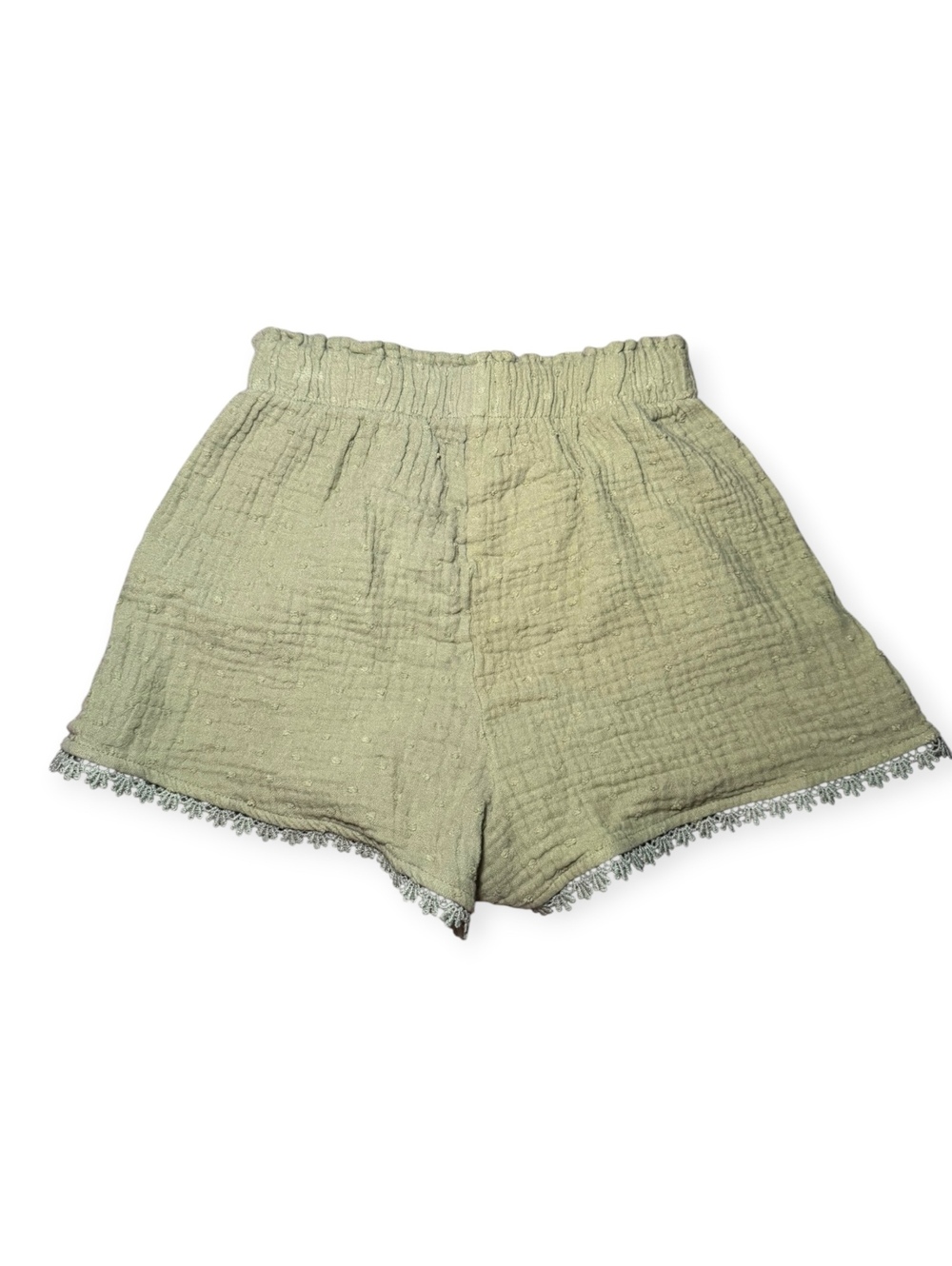R + B 100% Organic Cotton Green Gauze Stretchy Short Shorts Girl’s Size 6 GC